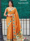 Orange Colour Latest Designer Fancy Festive Wear Heavy Pure Silk Printed Sarees Collection 4202